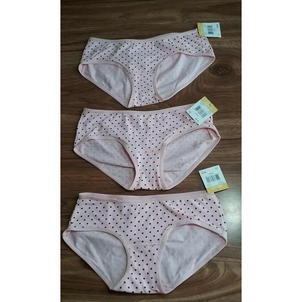 Set of 3 Steve Womens Panties Size X-Small Pink with Black Polka Dots NWT